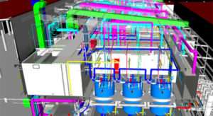 Plan of the piping system of the Aseptic Pharmaceutical Manufacturing Expansion Project