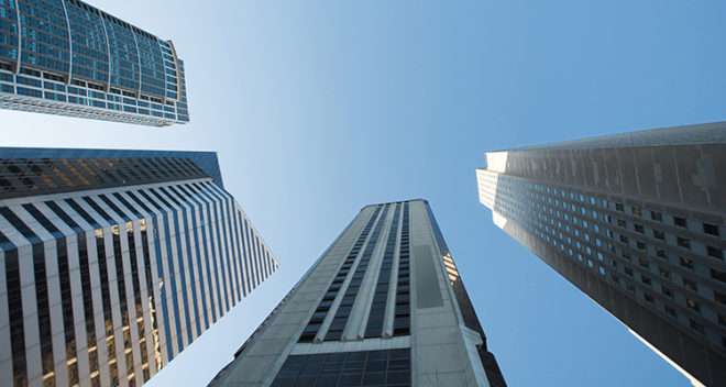 Skyscrapers, low angle view